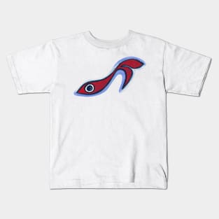 Little Red Fish Elegantly Swimming (cut-out) Kids T-Shirt